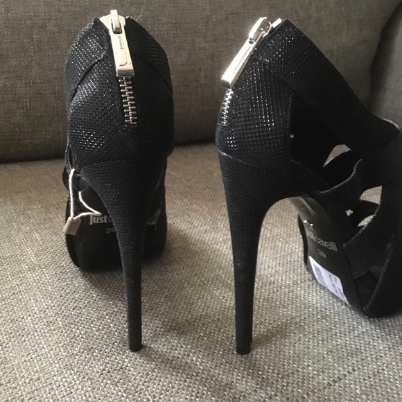 New Just Cavalli 5” black cage sandals 39 8.5 - Picture 6 of 11